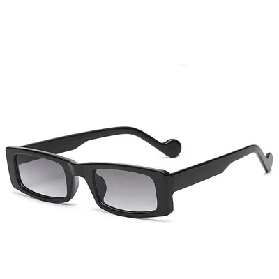 Trendy Ladies Small Frame Square Sunglasses Black Gradient Grey - Shop at LoveMi