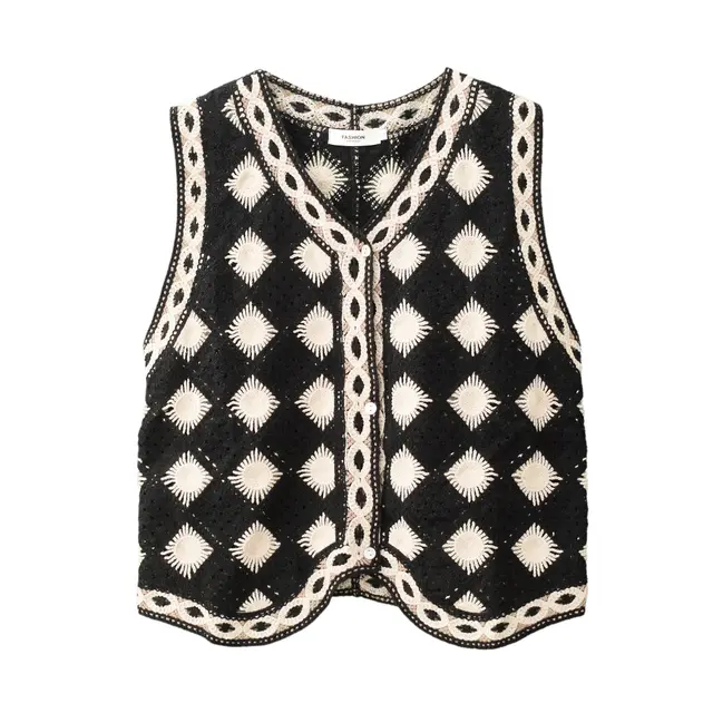 Spring And Autumn Thin Outer Lingge Vest Top Black - Shop at LoveMi