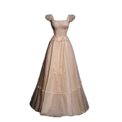 Women's Light Luxury Niche High end Banquet Dress Champagne S - Shop at LoveMi