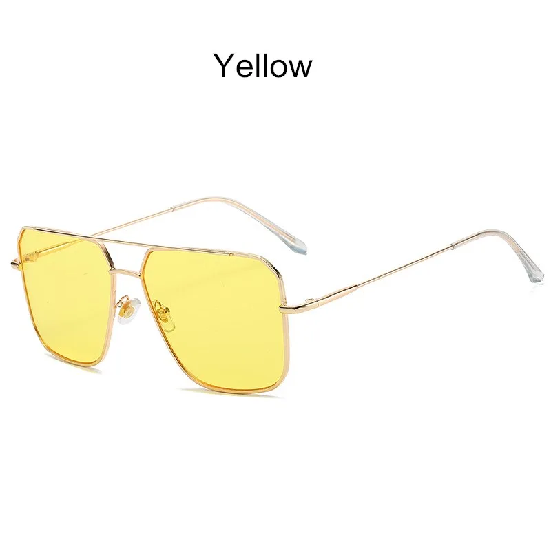 Retro Trend Big Frame Sunglasses Fashion Classic - Golden Frame Yellow