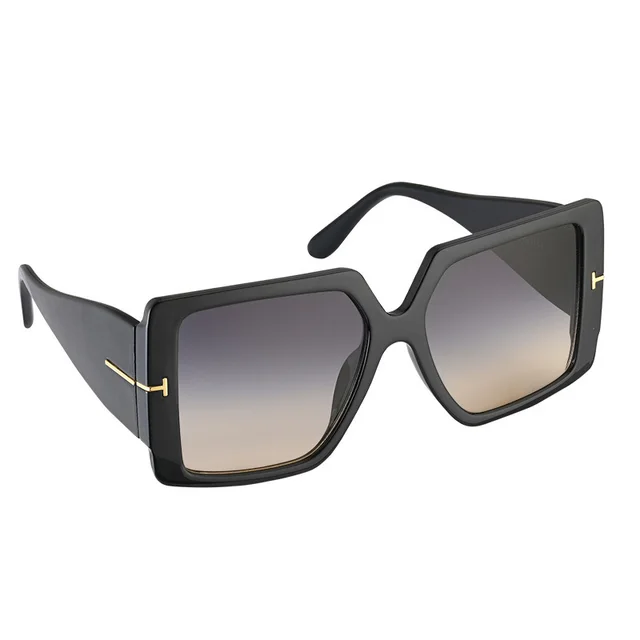 New Ladies Fashion Personality Black Sunglasses Black Frame Greyyellow - Shop at LoveMi