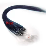 Pure Hair Color Fishing Line Extensions Bundles - Blue