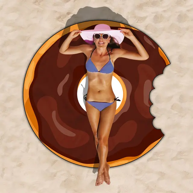 Donut Style Microfiber Towel Cloth Beach Polyester Material 150Cm - Shop at LoveMi