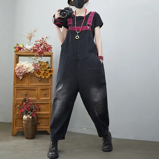 Women's Korean Version Of The New Jean Suspenders Summer Black - Shop at LoveMi