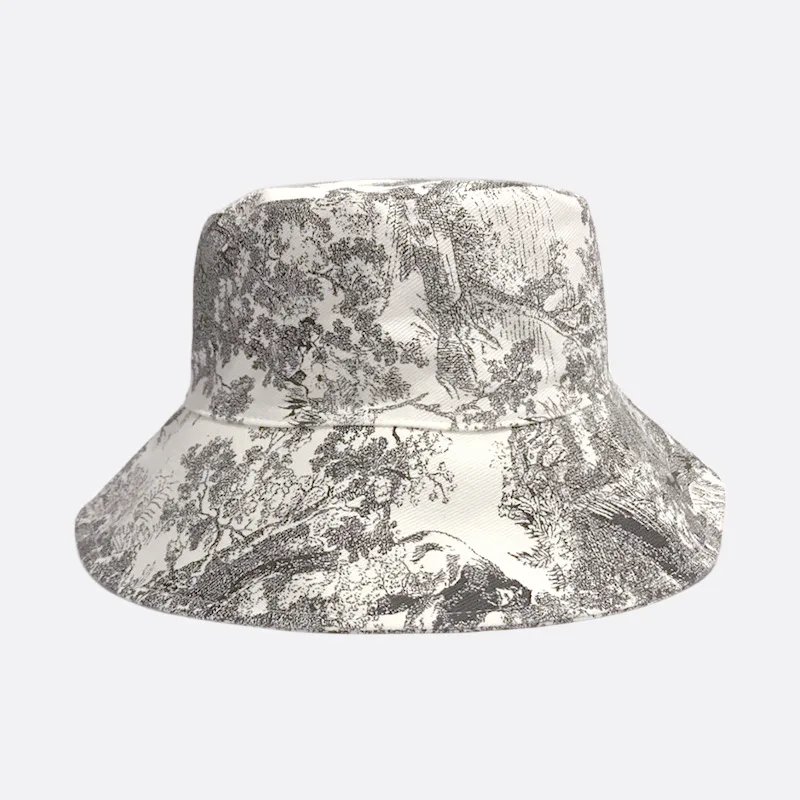 Women's Ink Wash Tie dye Jungle Big Brim Fisherman Hat Black - Shop at LoveMi