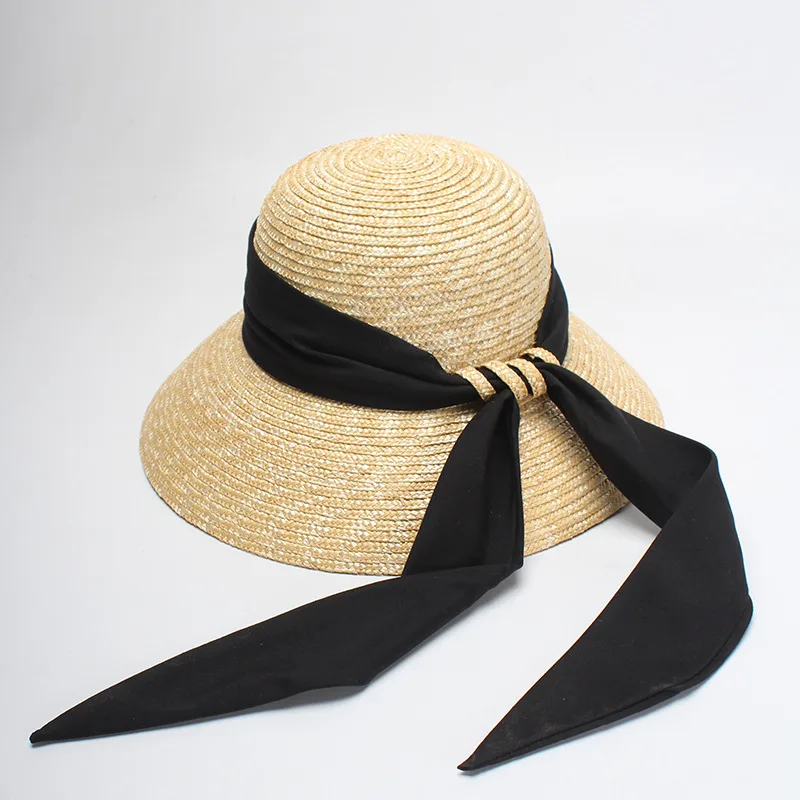 Women's Summer Dome Bow Ribbon Straw Hat Primary Color Adjustable - Shop at LoveMi