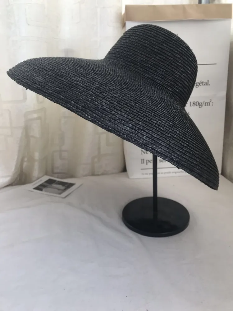 Large Eaves Elegant Dome Bell Straw Grass Lady Black - Shop at LoveMi