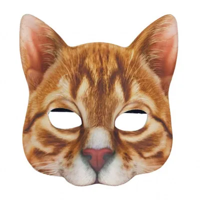 Masquerade Digital Printing Animal White Cat Mask Orange Cat - Shop at LoveMi