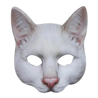 Masquerade Digital Printing Animal White Cat Mask White Cat - Shop at LoveMi