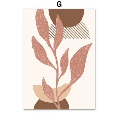 Line Leaves Geometric Abstract Boho Home Decor Painting G - Shop at LoveMi