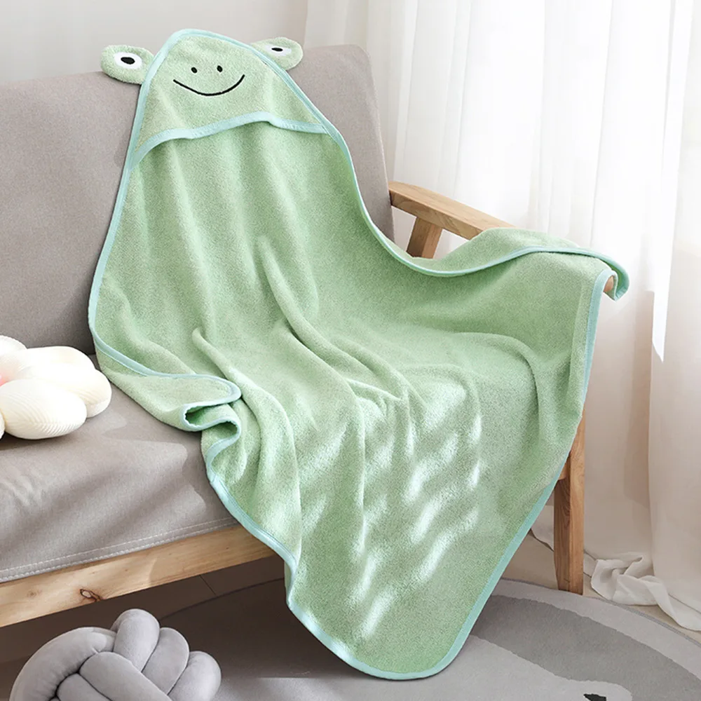 Cotton Children Hooded Cute Cartoon Cotton Thickened Absorbent Bath Towel Frog - Shop at LoveMi