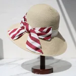 Bow Tie Travel Foldable Beach Hat - True Color - View 1