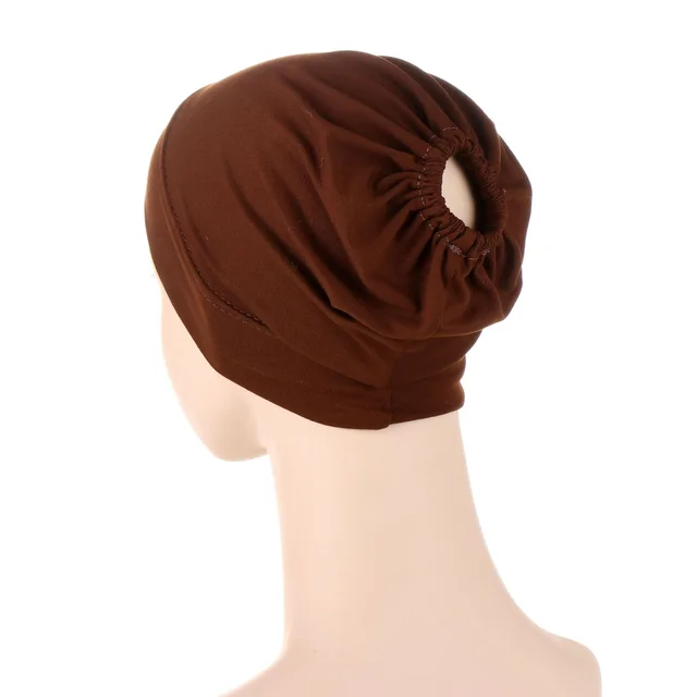 Muslim New Multicolor Back Elastic Hat Coffee - Shop at LoveMi