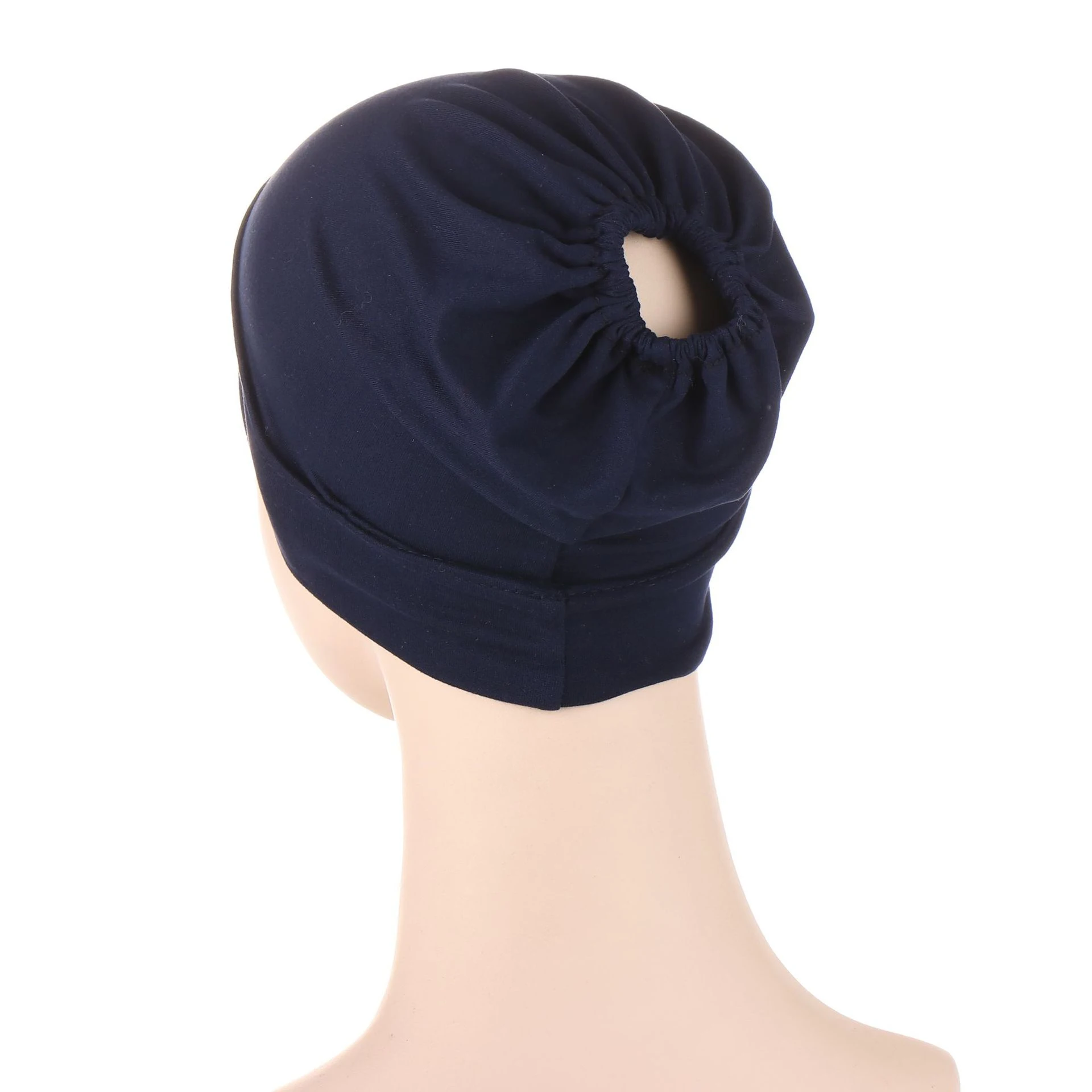 Muslim New Multicolour Back Elastic Hat - Navy Blue B