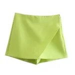 Asymmetrical Candy Colored Skirt With High Waist And Long Legs - Fluorescent Green