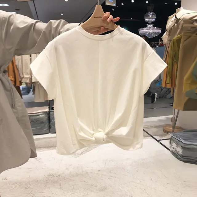 Niche Design Cross Kink Fly sleeve Loose Top White - Shop at LoveMi
