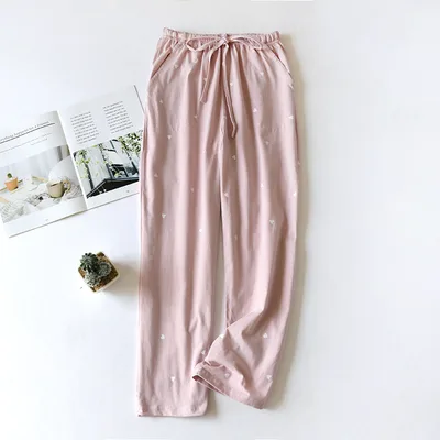 Plus Size Loose Women's Pajama Pants Home Trousers Pink Heart - Shop at LoveMi
