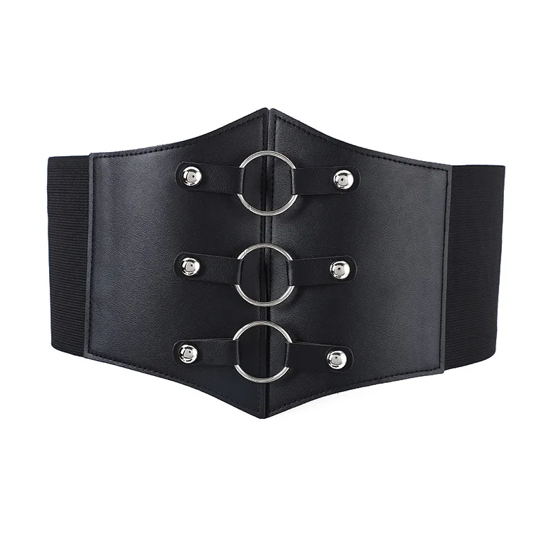 Ladies Fashion Decorative Versatile Elastic Belt - Black