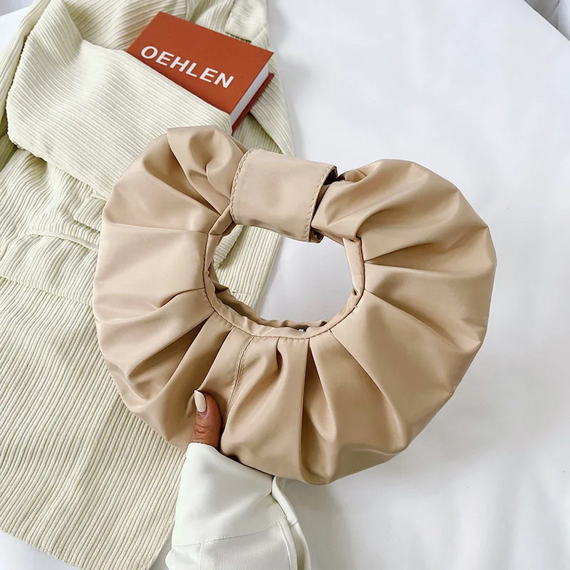 Women's Summer Fashion Pleated Bag Cloud Shoulder Bag Khaki - Shop at LoveMi