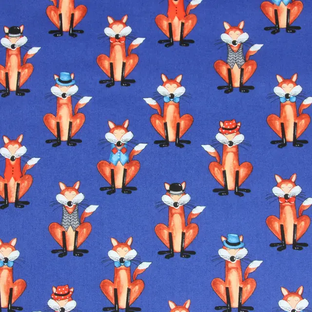 Plain Cotton Fabric Nordic Style Animal Fox Print Handmade DIY 45Cmx110Cm - Shop at LoveMi