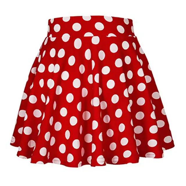 Summer Polka Dot Mini Skirt Red - Shop at LoveMi