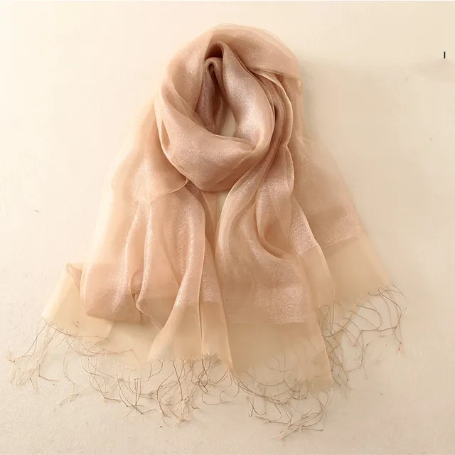 Women's Spring And Summer Silk Scarf Shawl Beige - Shop at LoveMi
