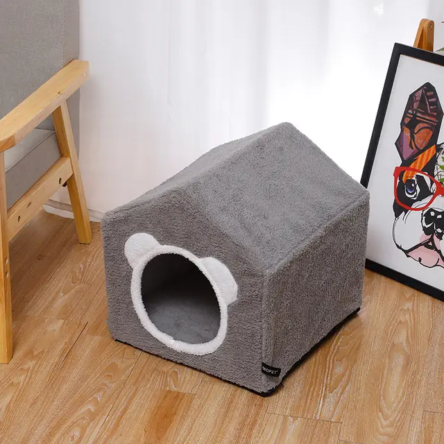 Winter Four Seasons Universal Cat Enclosed House Villa Grey With Mat - Shop at LoveMi