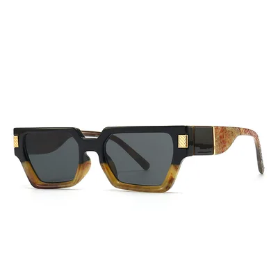New European And American Fashion Square Glasses C3 Leopard Black Grey - Shop at LoveMi