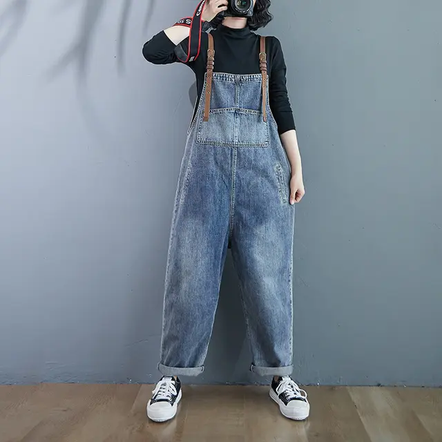 Literary Fan Real Shot Denim Ninth Harem Pants Overalls Women Picture Color - Shop at LoveMi