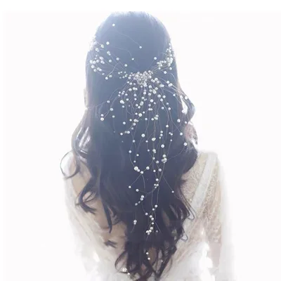 Bridal Headdress Handmade Pearl Fairy Hairband Super Fairy Silver Hair Band - Shop at LoveMi