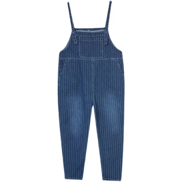 Plus Size Women's New Striped Denim Overalls - Shop at LoveMi