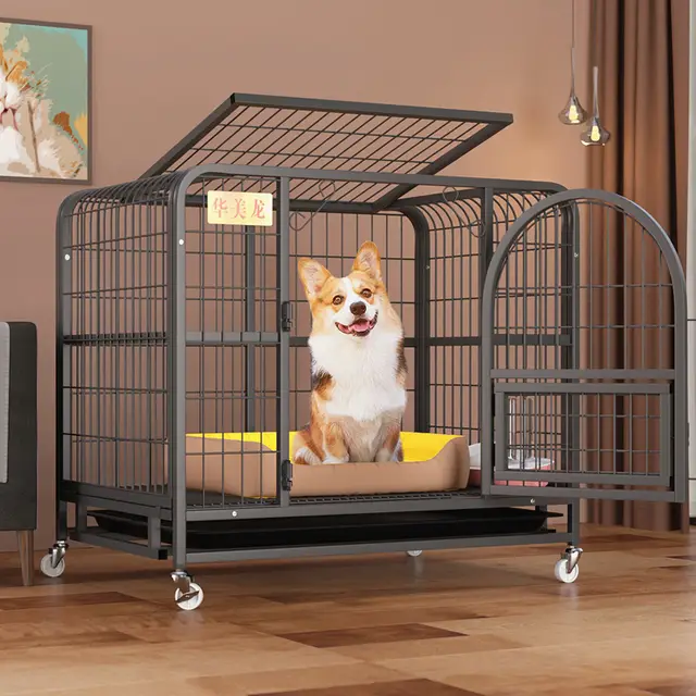 Detached Home Indoor Fenced Corgi Kennel Black - Shop at LoveMi