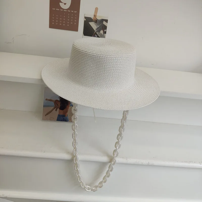 Women's Summer Seaside Sunscreen Shade Top Hat - White