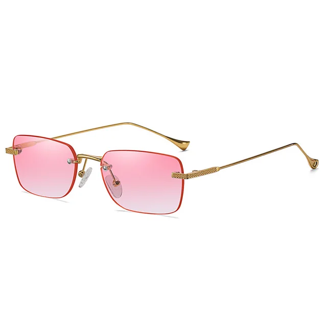 Jett Frameless Computer Cut Square Small Frame Sunglasses C4 - Shop at LoveMi