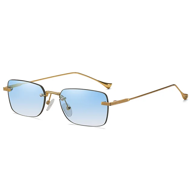 Jett Frameless Computer Cut Square Small Frame Sunglasses C6 - Shop at LoveMi