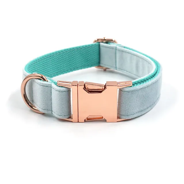 Fashion Color Sapphire Velvet Pet Collar Blue - Shop at LoveMi