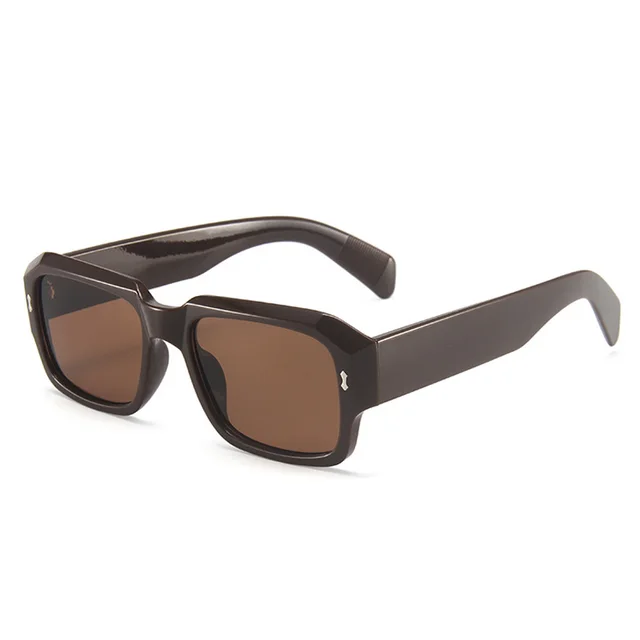 Jelly Color Simple Retro Polygonal Glasses Brown - Shop at LoveMi