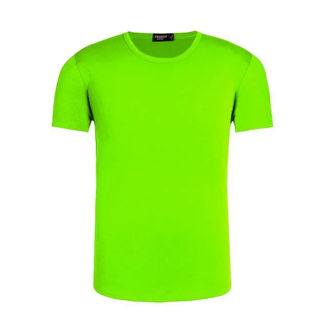 Modal Heat Transfer Hand Painted Crew Neck T Shirt Fluorescent Green - Shop at LoveMi