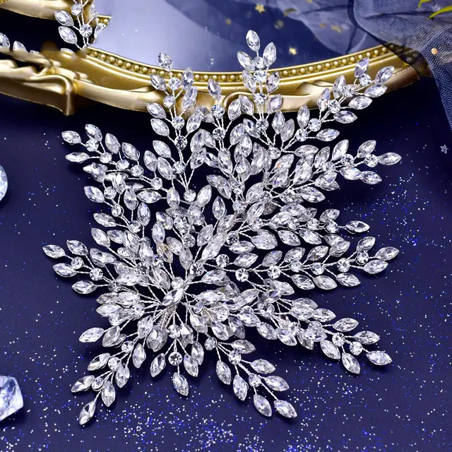 Rhinestone Tiara Wedding Updo Hair Style Pair Clip Hp438 - Shop at LoveMi