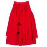Women's Ethnic Thin Chiffon Skirt Irregular - Red
