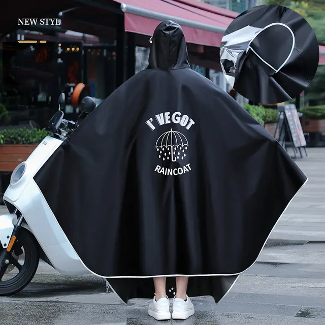 Women's Long Thick Fashion Single Raincoat Black Without Mirror - Shop at LoveMi