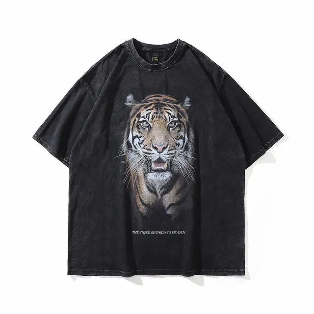 Dark Mourning Vintage Print Short Sleeve American Top Color760 - Shop at LoveMi