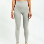 Women's High Waist Eco-Friendly Recycled Yoga Fitness Pants - Grey