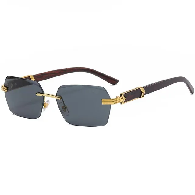 Frameless Cut Edge Gradient Marine Eye Protection Sunglasses Grey - Shop at LoveMi