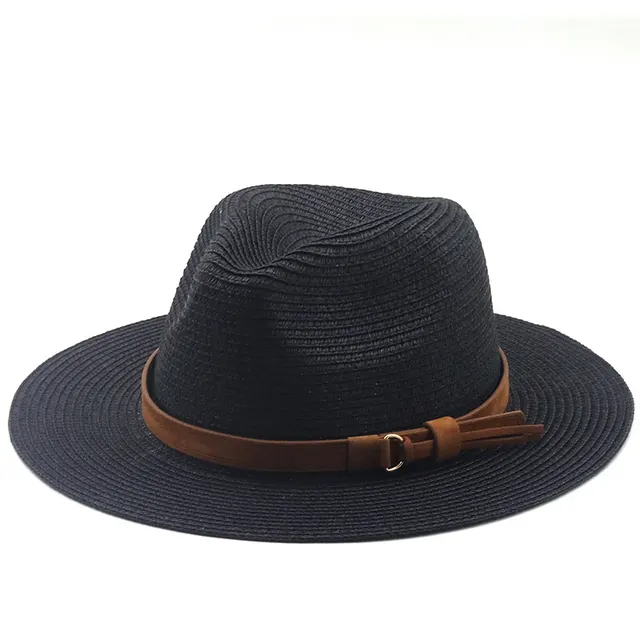 Women's Outdoor Beach Sunscreen Straw Hat Black - Shop at LoveMi