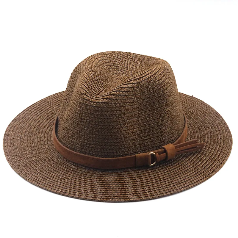 Women's Outdoor Beach Sunscreen Straw Hat Coffee - Shop at LoveMi