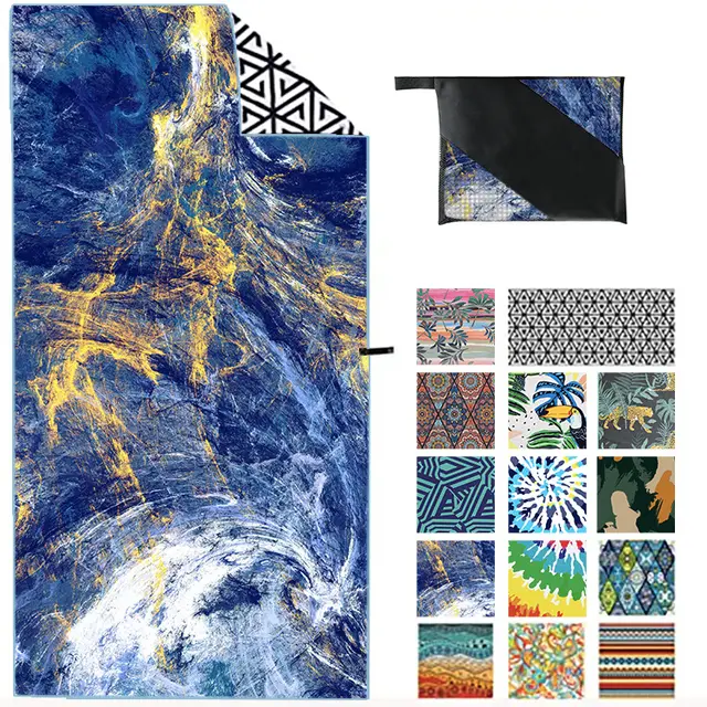 Double sided Fleece Quick drying Printed Beach Towel 10 Style - Shop at LoveMi