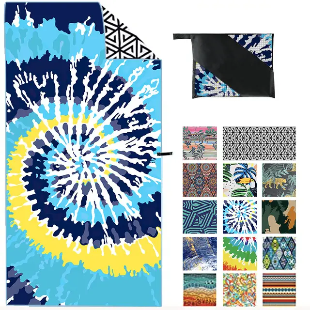 Double sided Fleece Quick drying Printed Beach Towel 6 Style - Shop at LoveMi