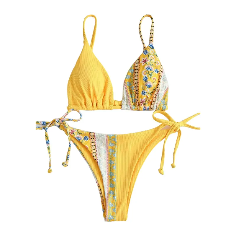 Split Two piece Bikini Push up Three point Image Color L - Shop at LoveMi