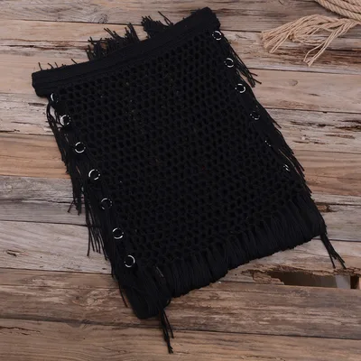 Handwoven Cutout Swimsuit Bikini Maxi Skirt Black - Shop at LoveMi